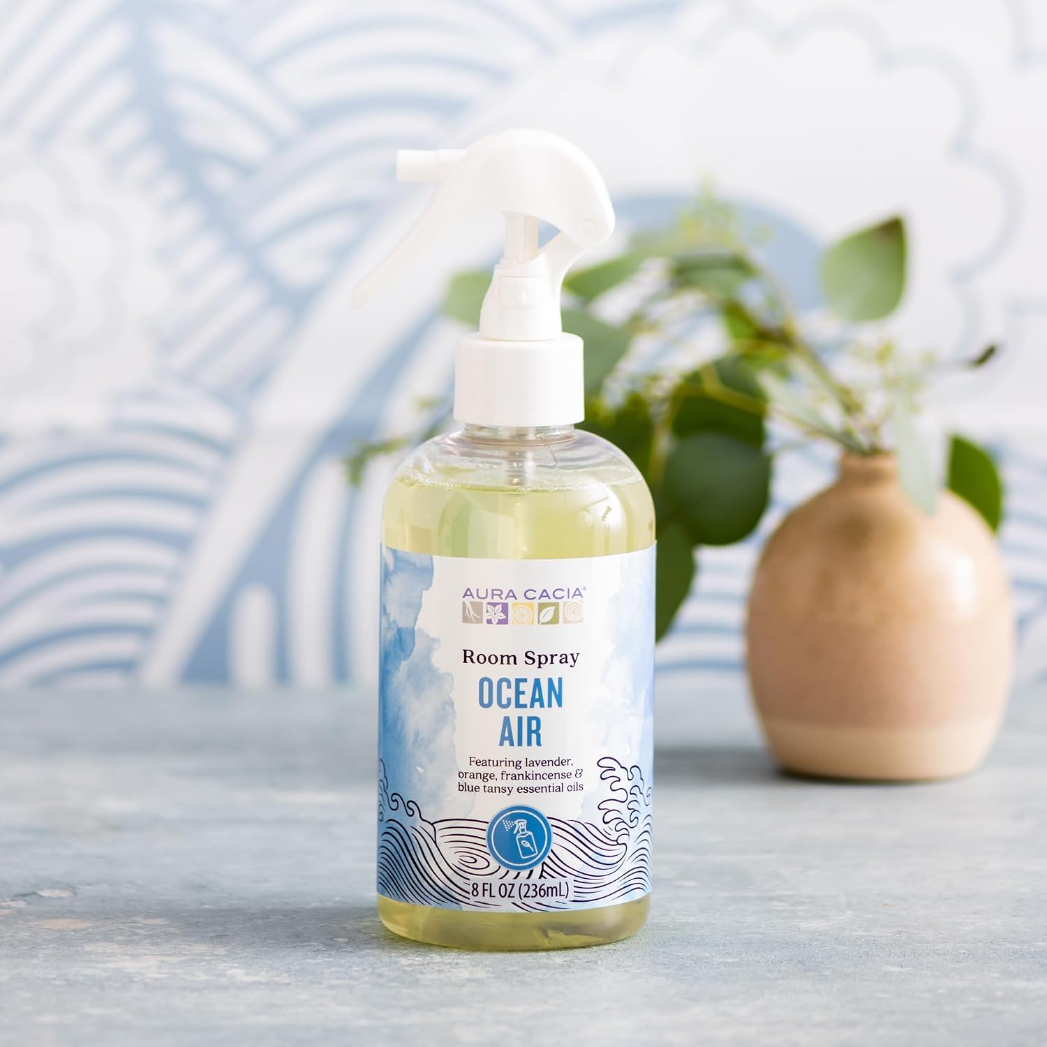 Aura Cacia Ocean Air Room Spray 8 Fl. oz. - Light Aroma, No Synthetic Fragrances