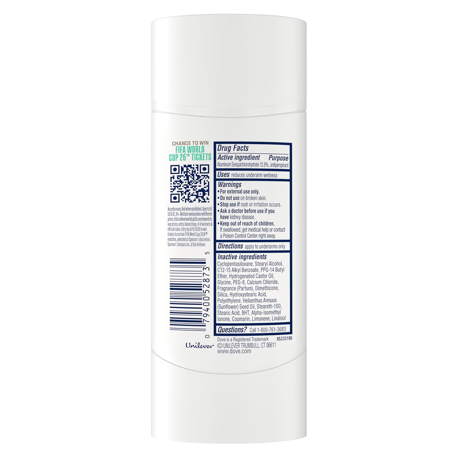 Dove Palo Santo & Sage Antiperspirant Stick – 72H Sweat & Odor Protection, Pro‑Ceramide Technology, Alcohol‑Free, FIFA Limited Edition Design, 2.6 oz
