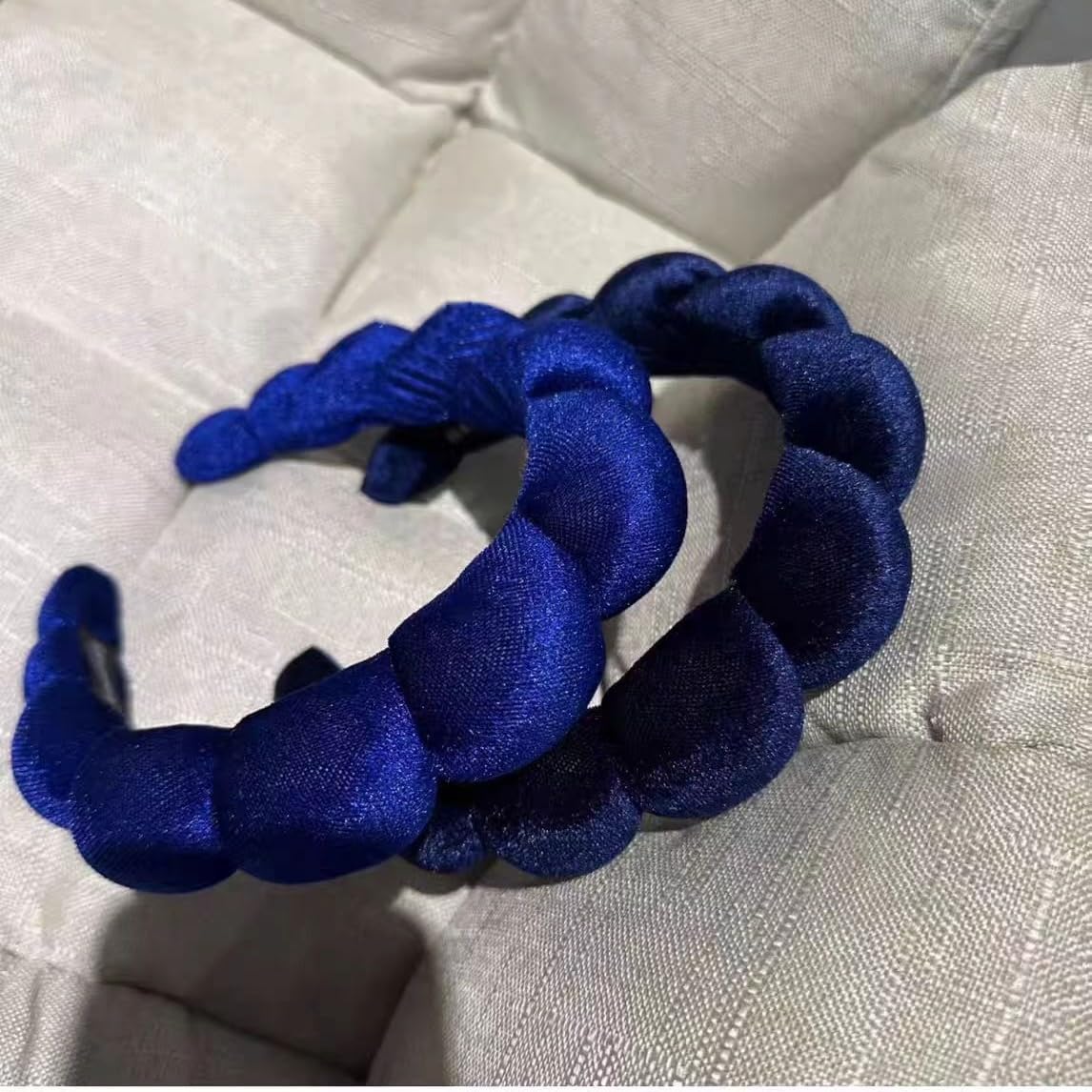Fashion Headbands for Women Padded Fabric Hair Bands Wide Velvet Non Slip Headband Hair Accessories for Women Girls (Royal Blue)