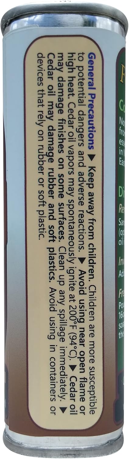 8oz Cedar Oil Can - Essential Eastern Red Cedar Wood (Juniperus Virginiana) Oil - Fox Creek Cedar Oil