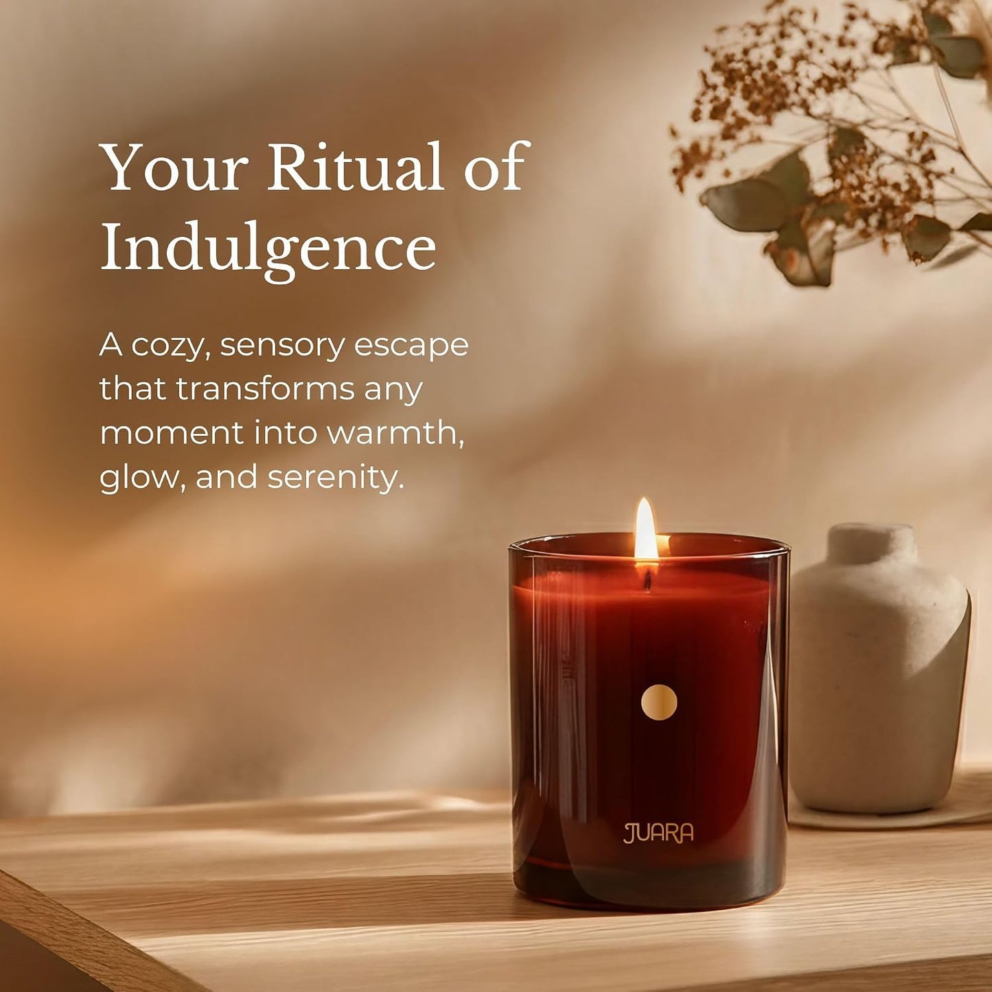 JUARA Joy Candle - Luxury Scented Candle 8oz - Coconut Soy Wax Candles for Home - Jasmine Rose Bergamot - Long Lasting Natural - Tropical Floral Candles