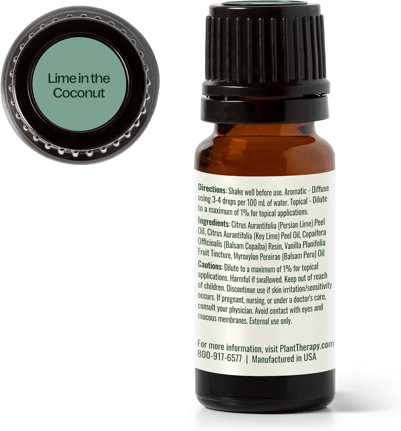 Plant Therapy Lime in The Coconut Essential Oil Blend 10 mL (1/3 oz) 100% Pure, Undiluted, Aromatherapy, Fresh, Energizing Scent