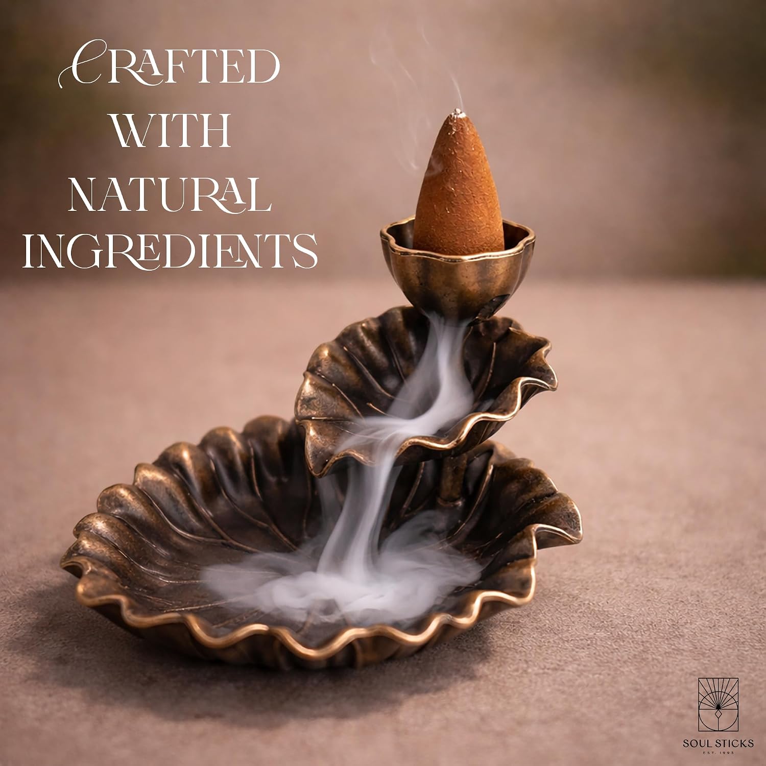 Soul Sticks Backflow Incense Cones – 40 PCS Organic Handmade Cones for Waterfall Burner | 4 Pack Long Lasting Aromatic Scents | Thick White Smoke Incense for Meditation, Spiritual Gift (Dragons Blood)