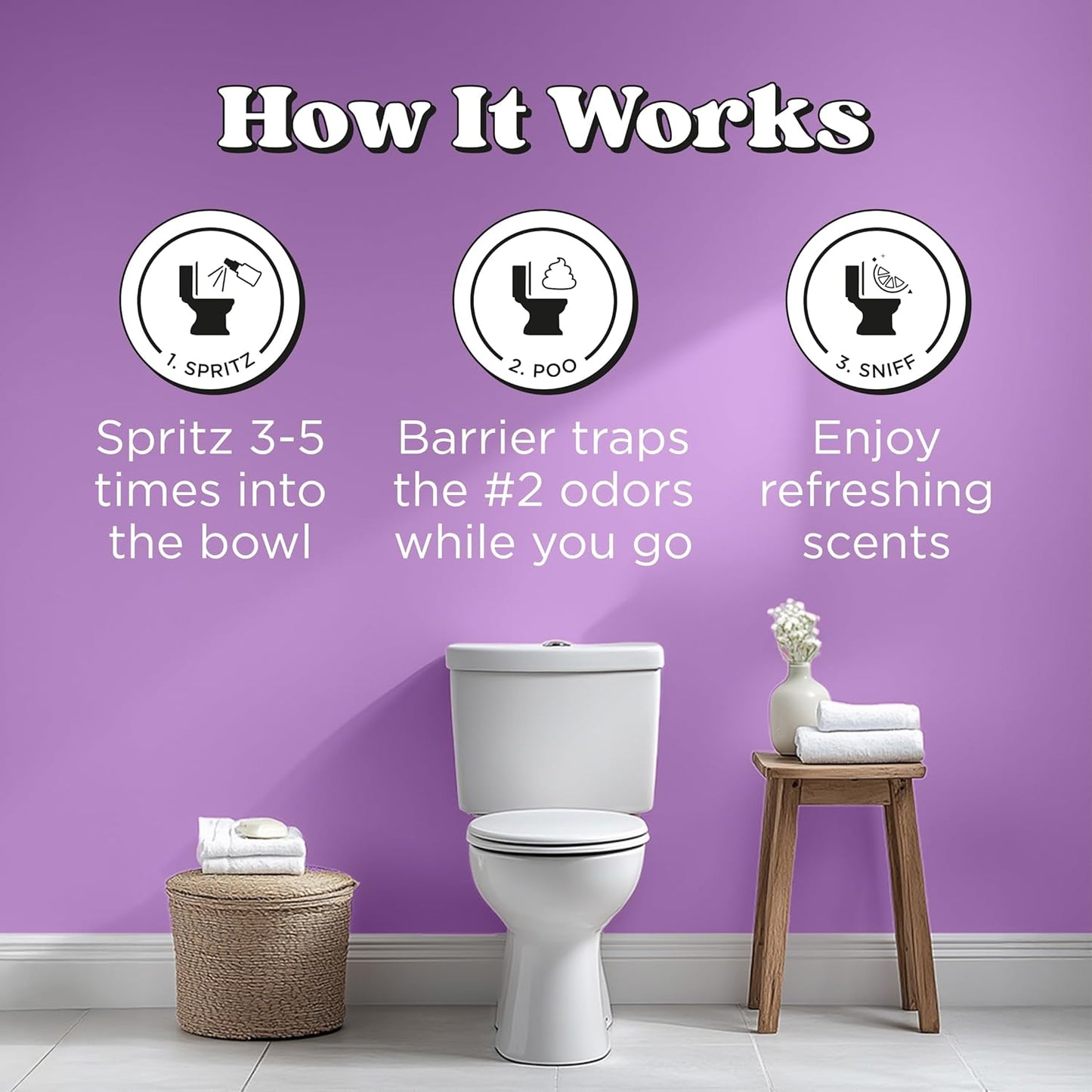 Poo~Pourri Lavender Vanilla, Lavender + Vanilla + Citrus, Before-You-Go Toilet Spray, 2 Oz