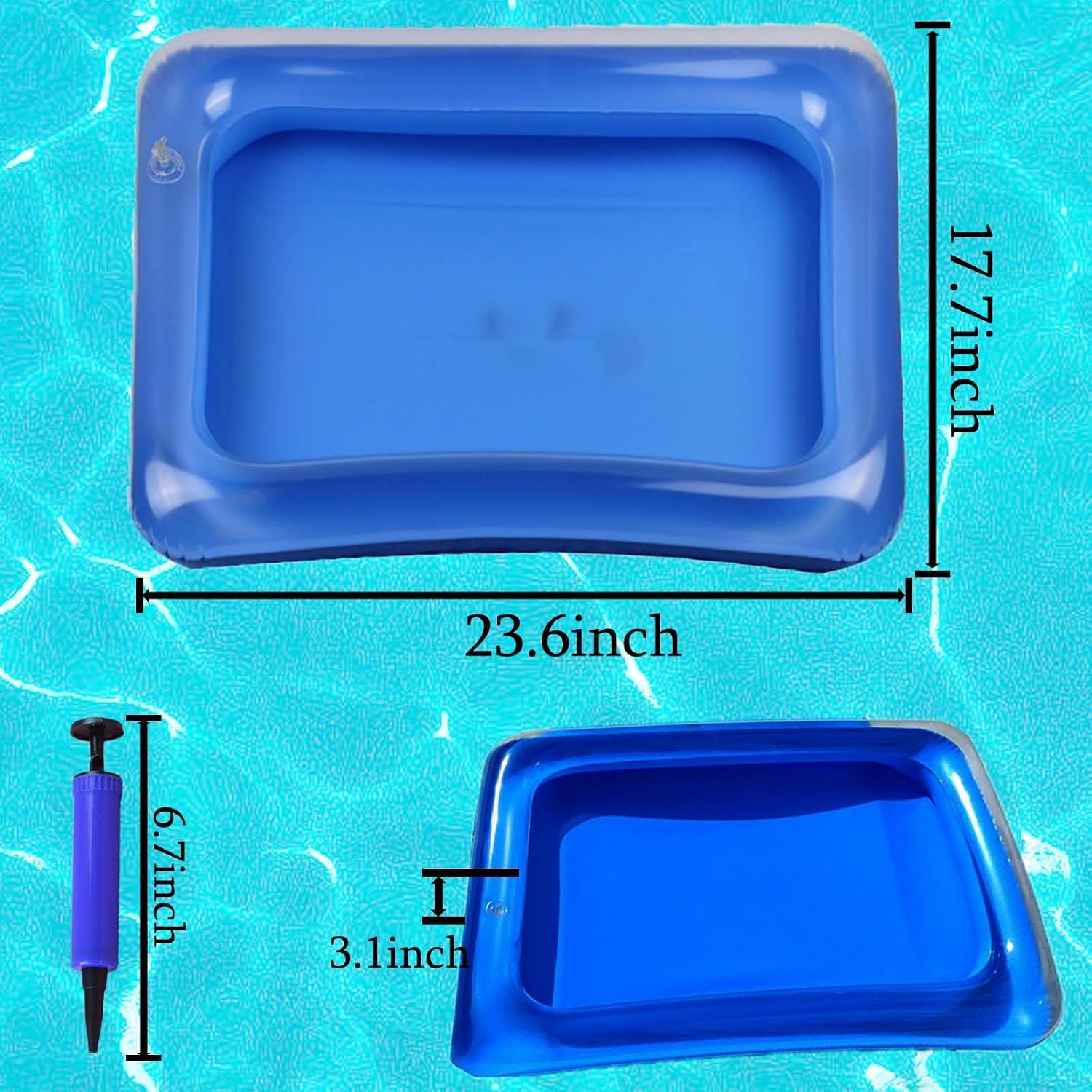 Inflatable Pool Foot Bath Basin, Portable Foot Bath Basin, Foot Soaking Bath Basin for Pool Entry Ladder, Swimming Pool Clean Feet Pedicure Supplies (Square)