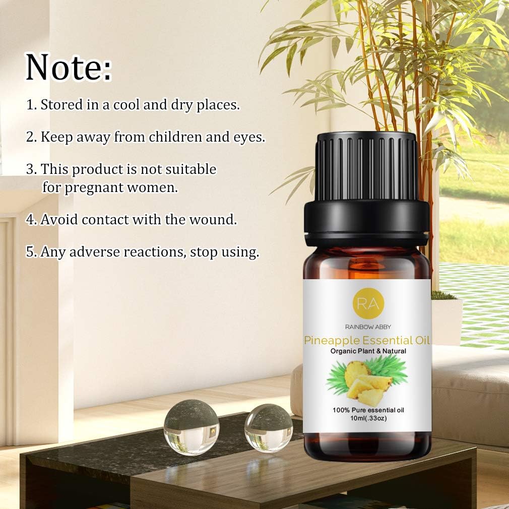 2-Pack Pineapple Essential Oil 100% Pure Oganic Plant Natrual Flower Essential Oil for Diffuser Massage Skin Care - 10ML
