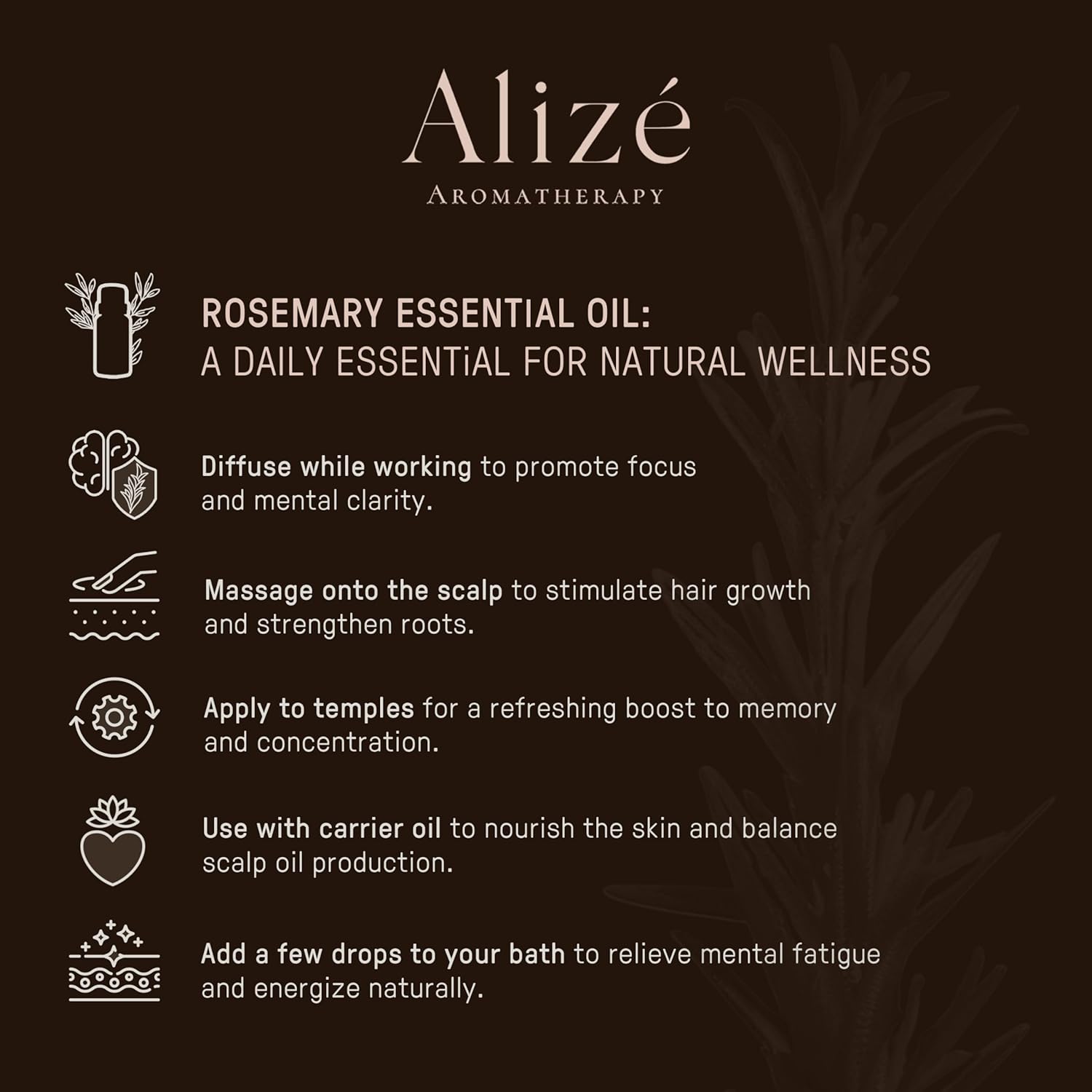 Organic Rosemary Essential Oil, Rosemary Oil for Hair Care, USDA Certified Organic, 100% Natural & Pure Essential Oils for Diffusers for Home, Aromatherapy Oils 10ml-0.33 fl oz