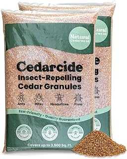 Cedarcide Lawn, Home & Garden Cedar Granules | Repels Fleas, Ants, Spiders & Mosquitoes | Smells Great, Easy to Use | Family & Pet Safe | 2 Bags (16 Lbs)