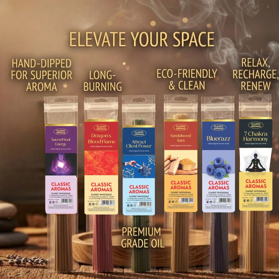 The Strongest Hand Dipped Incense Sticks | 288 Count,12 Scents Variety Pack | 11" Long | Home Fragrance | Long Lasting Aromatherapy Sticks | Lavender | Dragon's Blood | Sandalwood (24 Pack-288 Count)