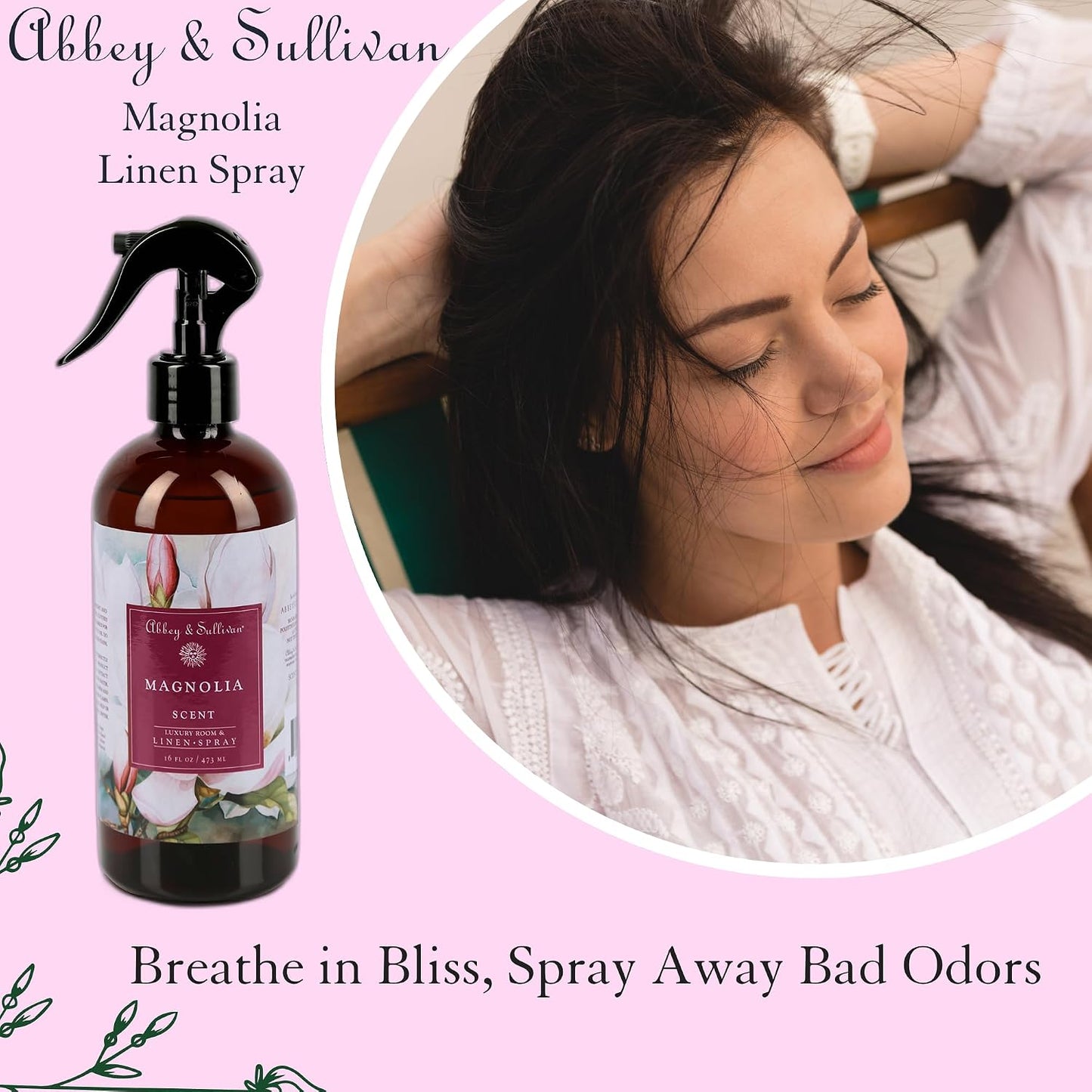 Abbey & Sullivan Linen Spray, Magnolia, 16 oz