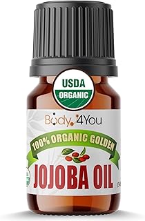 BodyJ4You Organic Jojoba Oil Piercing Aftercare - USDA 100% Pure Cold Pressed Ear Stretching Oil - Gauge Care Nose Septum Cartilage Tragus Navel - Natural Skin Recovery Moisturizer Vegan - 0.17 Fl Oz