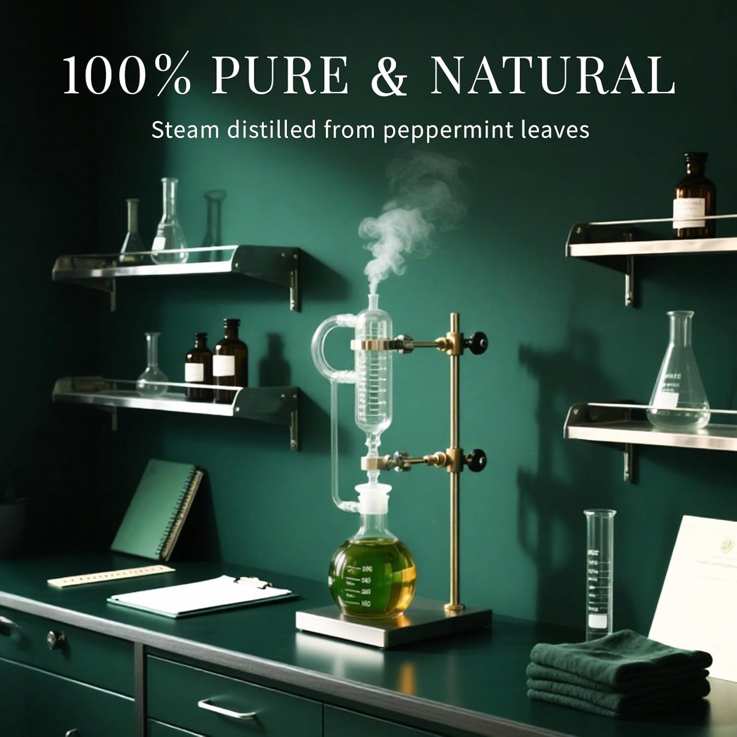 SU JUABA Peppermint Oil 4 Fl Oz, 100% Pure & Natural Aromatherapy Oil for Spray, Diffuser, Skin, Hair - 118ML