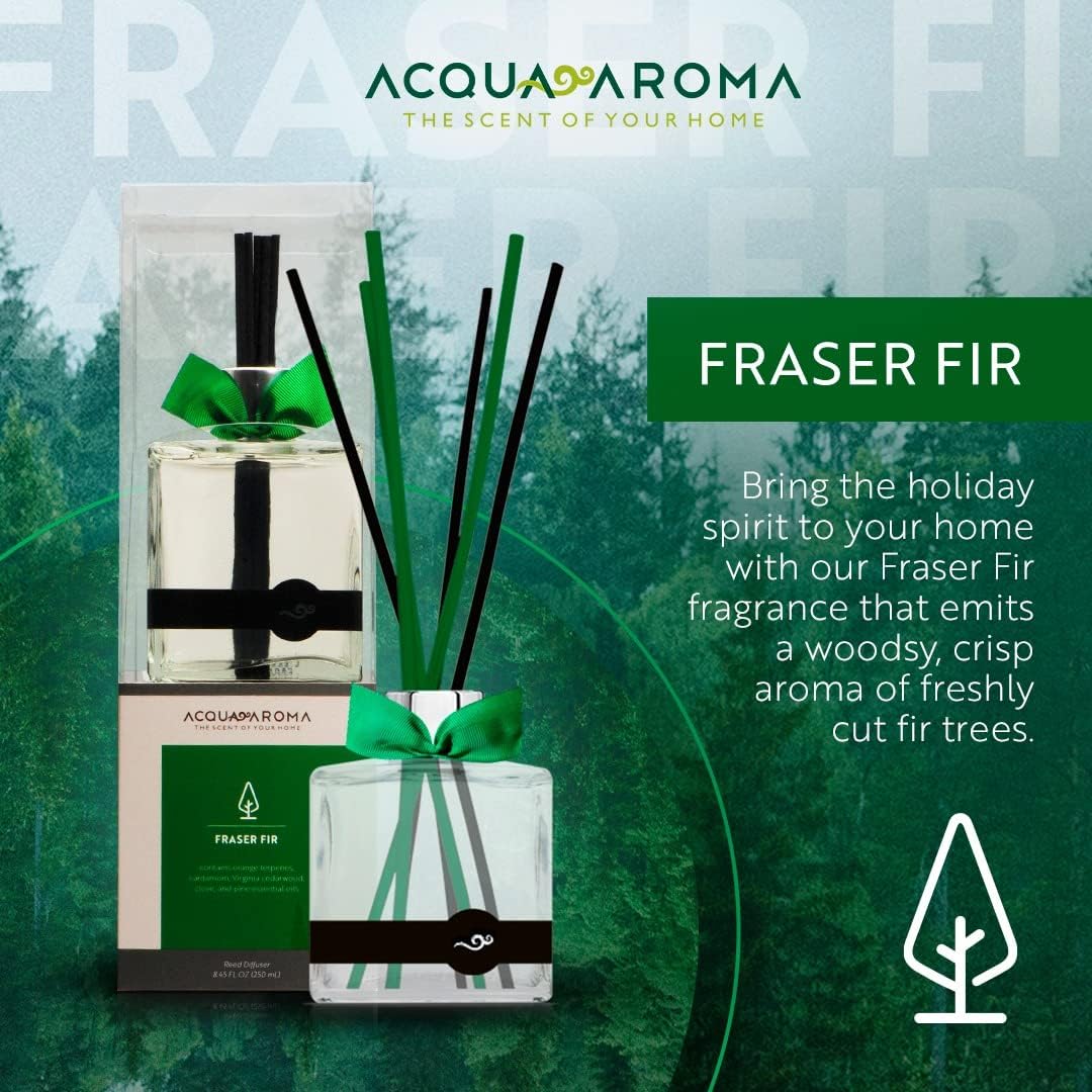 Acqua Aroma Fraser Fir Reed Diffuser Oil Refill 6.8 FL OZ (200ml) Contain Essential Oils. Fraser Fir Christmas Scent
