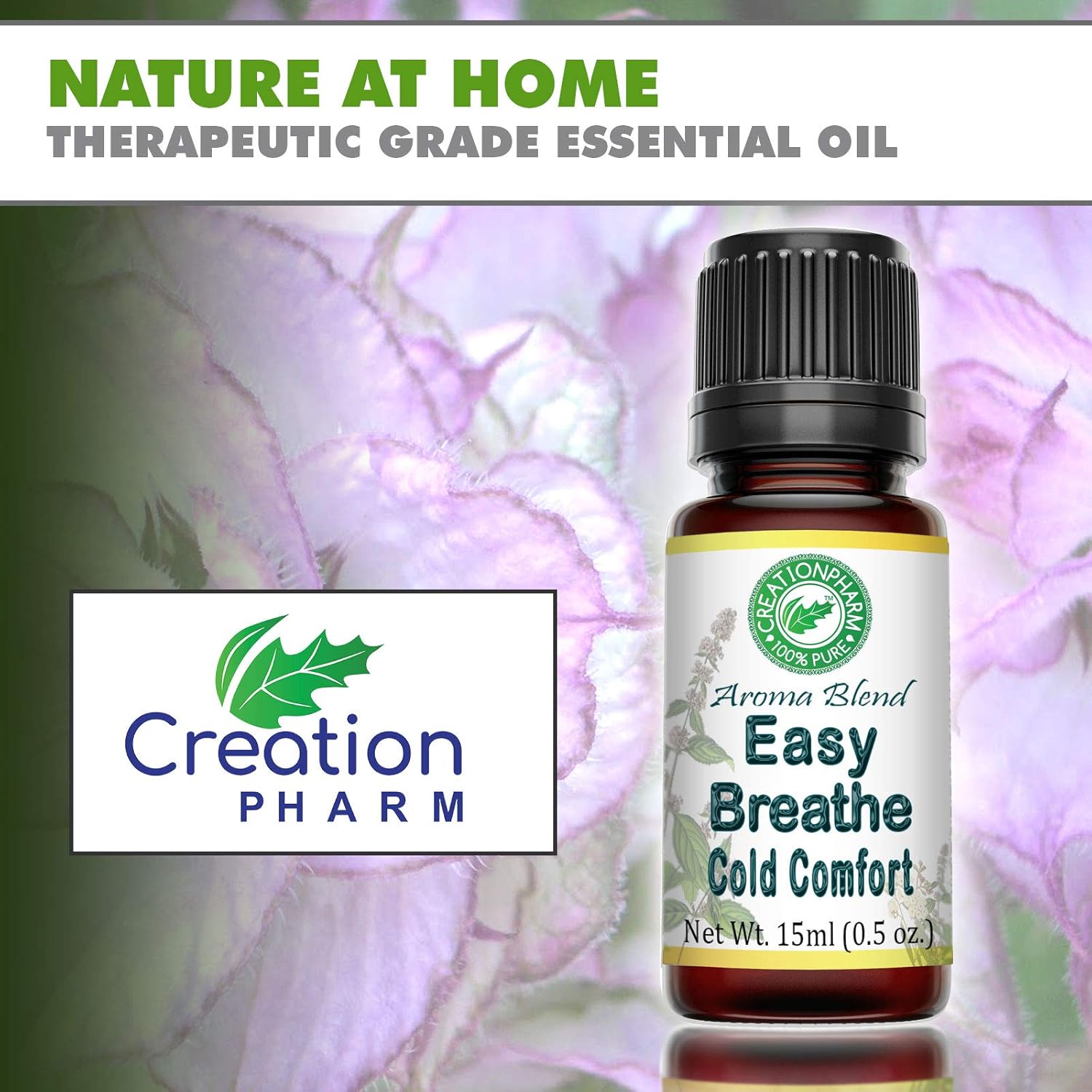 Easy Breathe Essential Oil Blend with Peppermint, Eucalyptus, Clary Sage, Rosemary, Cedar, Aromatherapy by Creation Pharm