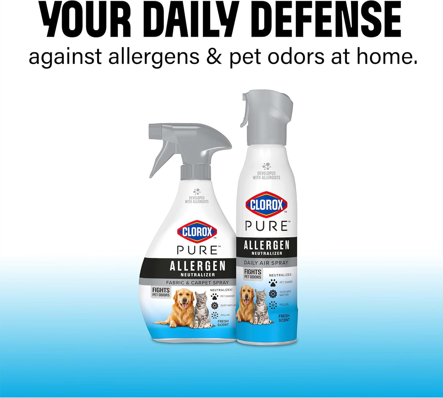 Clorox PURE Allergen Neutralizer Fabric and Carpet Spray, Fights Pet Odors, Fresh Scent, 26 Fl Oz.