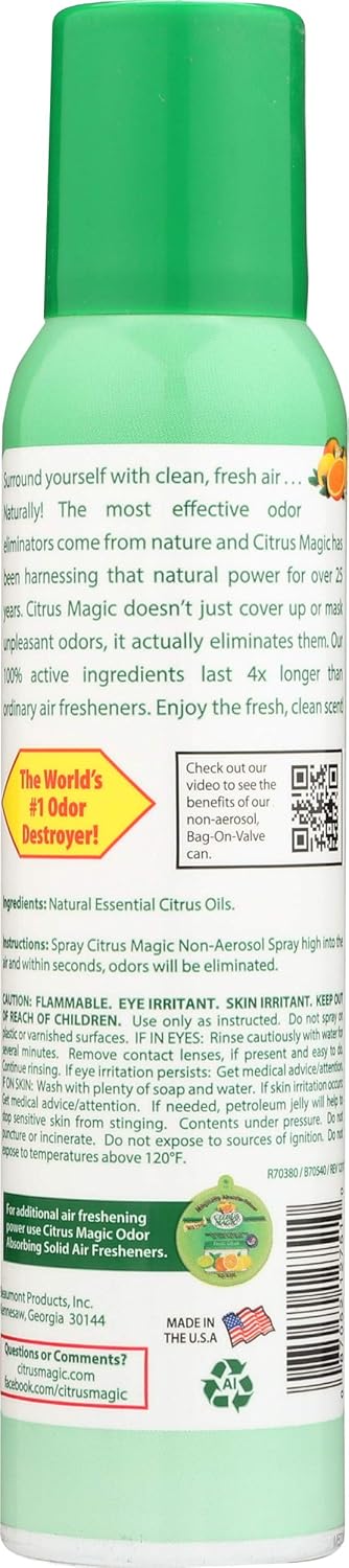 Citrus Magic Natural Odor Eliminating Air Freshener Spray, Fresh Citrus, 3-Ounce