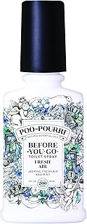 Poo-Pourri Before-You-Go Toilet Spray, Fresh Air, 4 Fl Oz, Up to 200 Uses, Bathroom Odor Deodorizer , Plant-Based with Essential Oils, for Home or Work, Jasmine, Fresh Air and Mint Scent