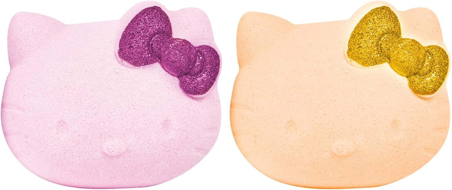 The Crème Shop x Hello Kitty Hello Fizzy! Bath Bomb Duo | Holiday Gift Sets | Stocking Stuffers | Aromatherapy Bath Bombs (2 Pack)