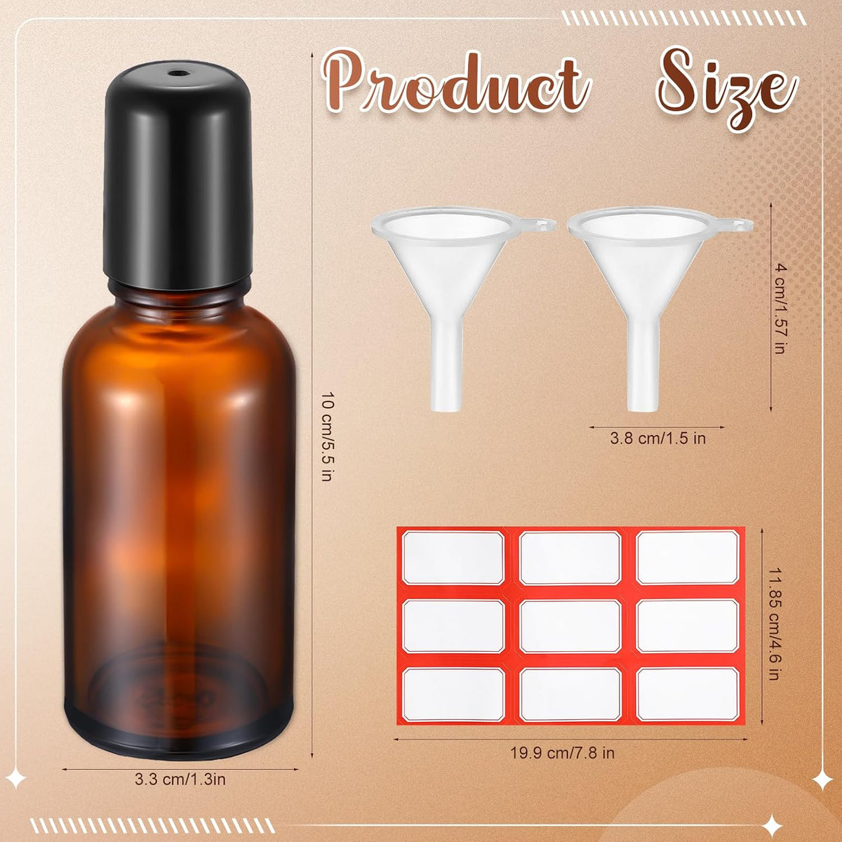 Sumind 12 Sets 30ml Roller Glass Bottle Essential Oil