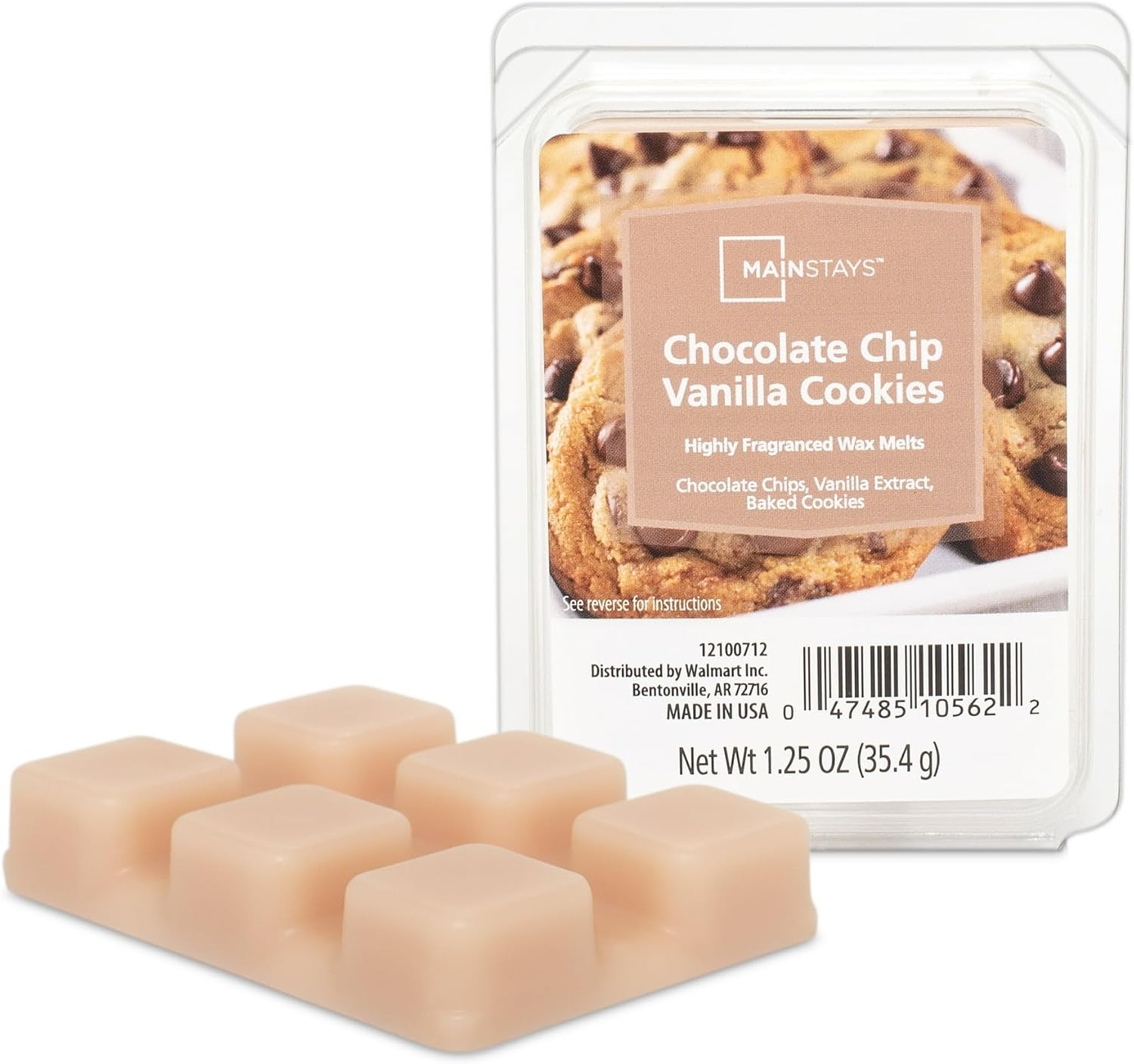 MS Cube Wax Melts, (2pack), 1.25 oz Each (Chocolate Chip Vanilla Cookies)