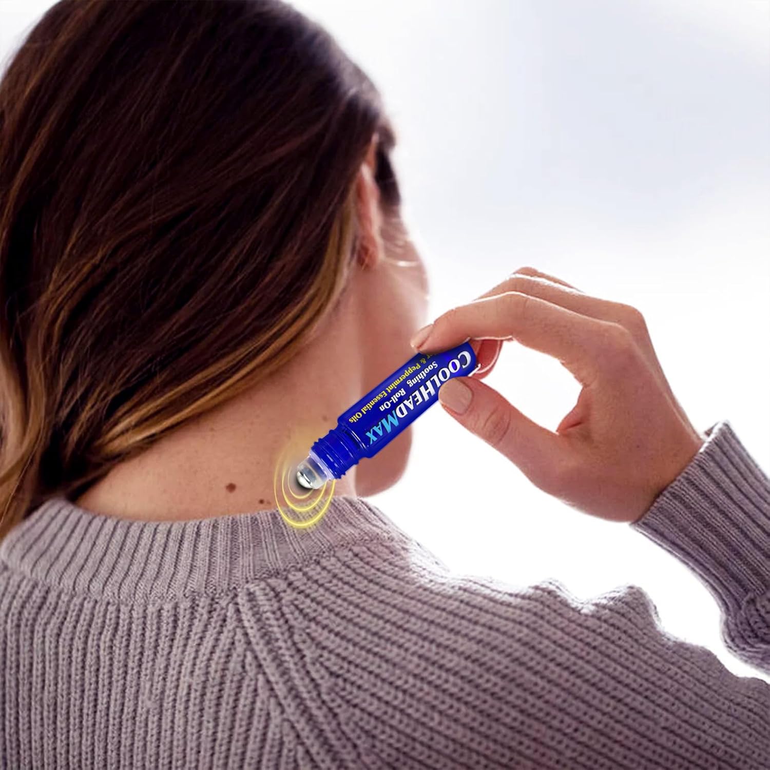 CoolHead Max Roll On, Natural Peppermint Essential Oil Migraine Roll On, Headache Support Essential Oil Roller, Fast Cooling Comfort for Your Head, 6 Pack