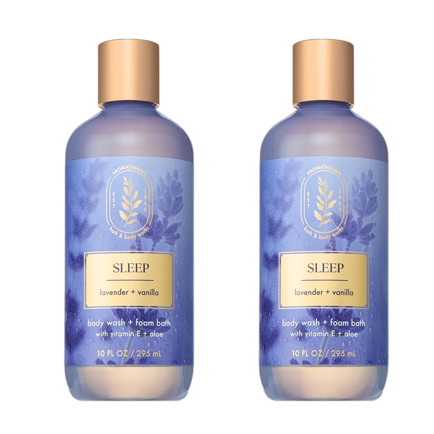 Bath & Body Works Lavender Vanilla Body Wash & Foam Bath, Aromatherapy Cleanser with Vitamin E & Aloe, Non-Drying & Gentle for Daily Use, 10 fl oz - 2 Pack