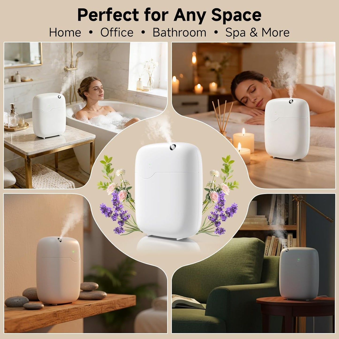 Waterless Essential Oil Diffuser - 3000 Sq.Ft Coverage, Whole-House Scent Diffuser Machine for Aromatherapy, 400ml, App Control Cold Air Oil Diffusers for Home Hotel Large Room Office Father Gifts