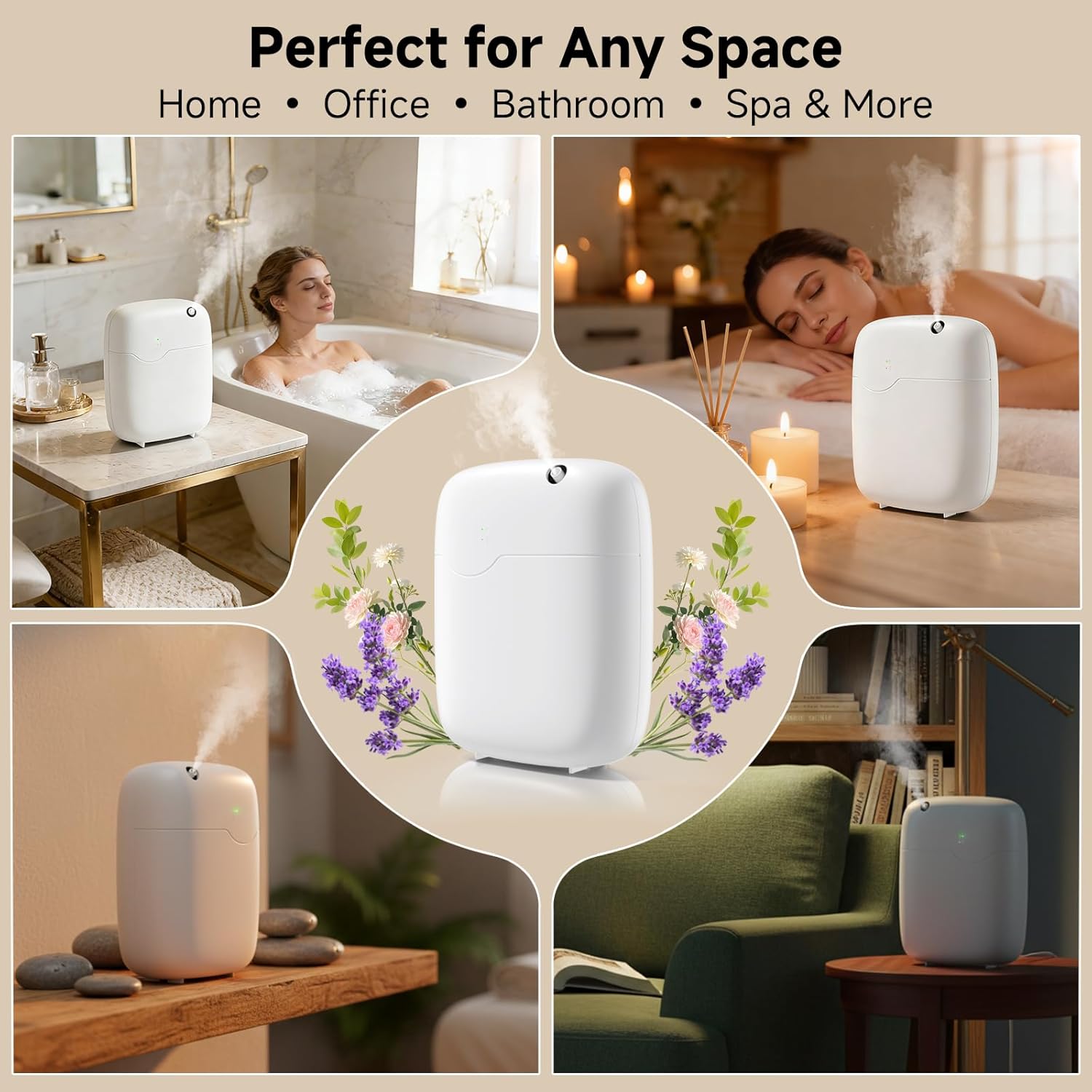Waterless Essential Oil Diffuser - 3000 Sq.Ft Coverage, Whole-House Scent Diffuser Machine for Aromatherapy, 400ml, App Control Cold Air Oil Diffusers for Home Hotel Large Room Office Father Gifts