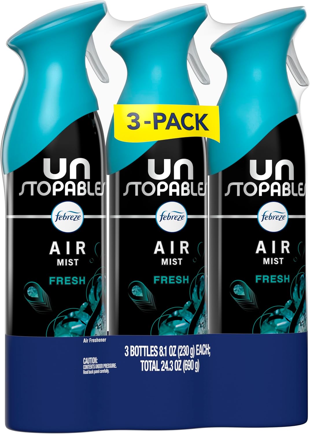 Febreze Air Mist, Air Freshener Spray, Odor Fighting Room Spray, Deodorizer for Home Bathroom Kitchen Office Apartment Dorm Room Classroom, Unstopables Fresh Scent, 8.1oz (Pack of 3)