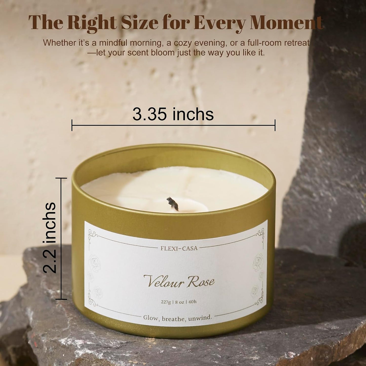 Lavender & Rose Aromatherapy Candle Set, 2 Pack Floral Soy Wax Tin Candles, Long Lasting Scented Candles for Home, Relaxation, Stress Relief, Travel Size Gifts for Women