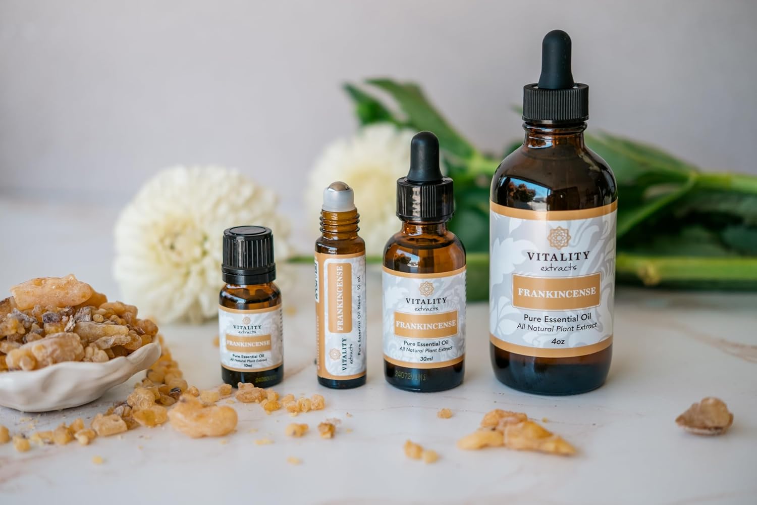 Vitality Extracts Frankincense Essential Oil - 4oz, Boswellia Serrata, Aromatherapy, Skin Care, Natural Calm, Rest & Relaxation, Yoga, Comfort