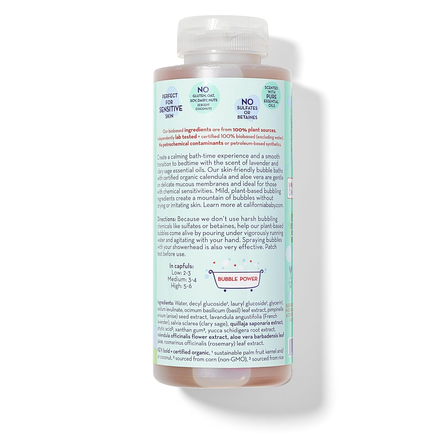 California Baby Eucalyptus Bubble Bath | 100% Plant-Based Kids Bubble Bath | Soothing Baby Bubble Bath | Free Bubble Wand Inside | 384 mL / 13oz