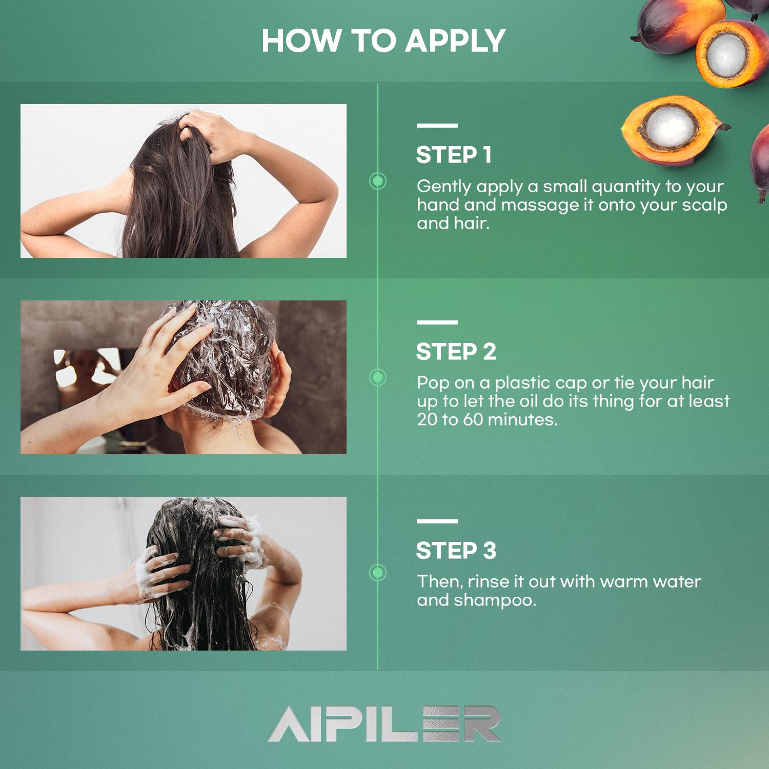 AIPILER Batana Oil for Hair Strenthening: Dr Sebi 100% Pure and Raw Honduras Hair Treatment Oil - Pre or Post Shower Hair care for Curly/Coily/Wavy Hair 3.38 fl oz(Rosemary)
