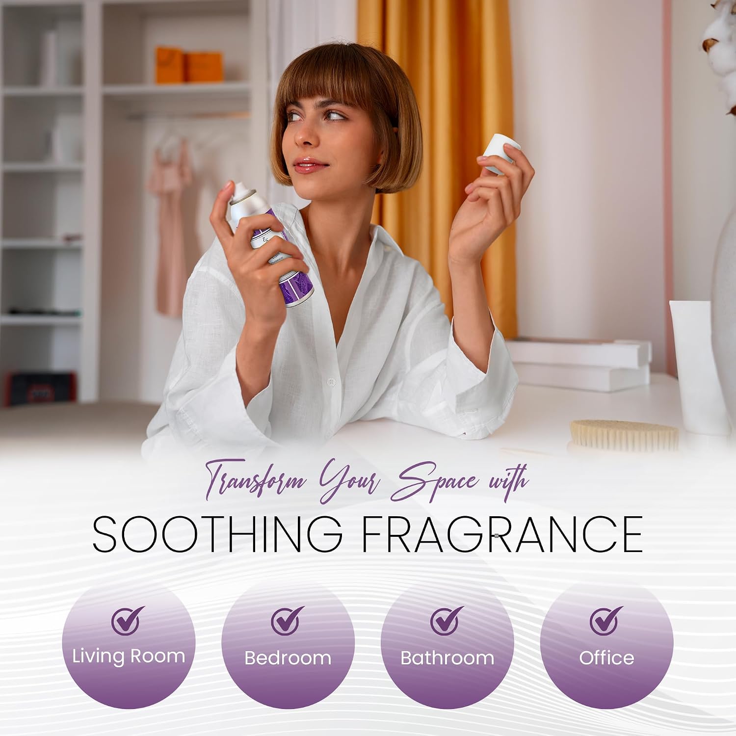 Expressive scent Air Freshener Spray - Long Lasting Lavender room fragrance - Home Fragrance Spray for Bathroom, Kitchen & Office – Home Air Fresheners 6 FL Oz