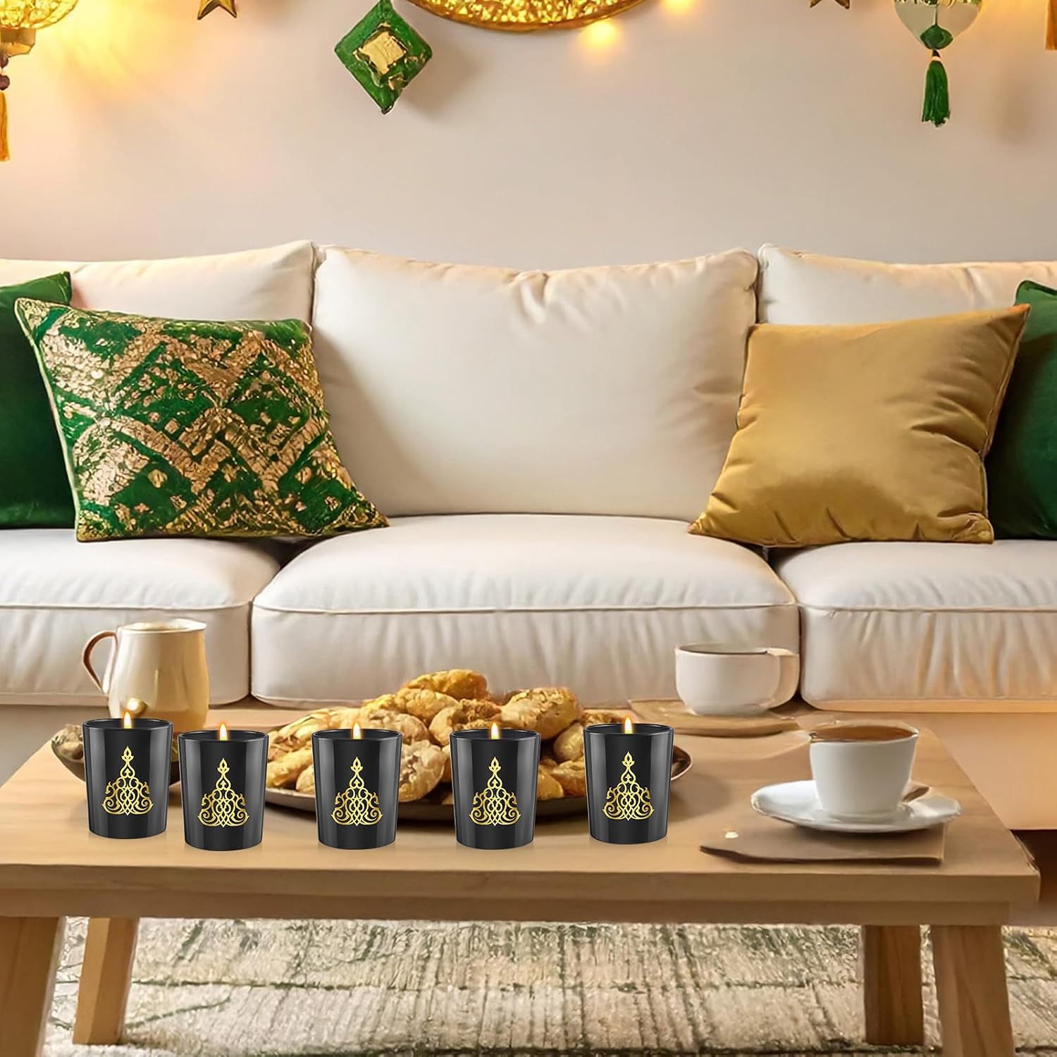 Cinrobiye 12 Pcs Ramadan Mubarak Scented Candles, Lavender Soy Wax Eid Al Fitr Candle Set for Islamic Table Centerpiece, Party Favor, Wedding, Mother’s Day, Home Decor, Ramadan & Eid Gifts