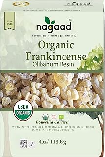 Organic Frankincense Resin (Boswellia Carterii), 4 oz – USDA Certified Chruch Incense, Premium Grade, 100% Pure & Wild-Harvested Luban Frankincense for Aromatherapy, Meditation & Air Purification