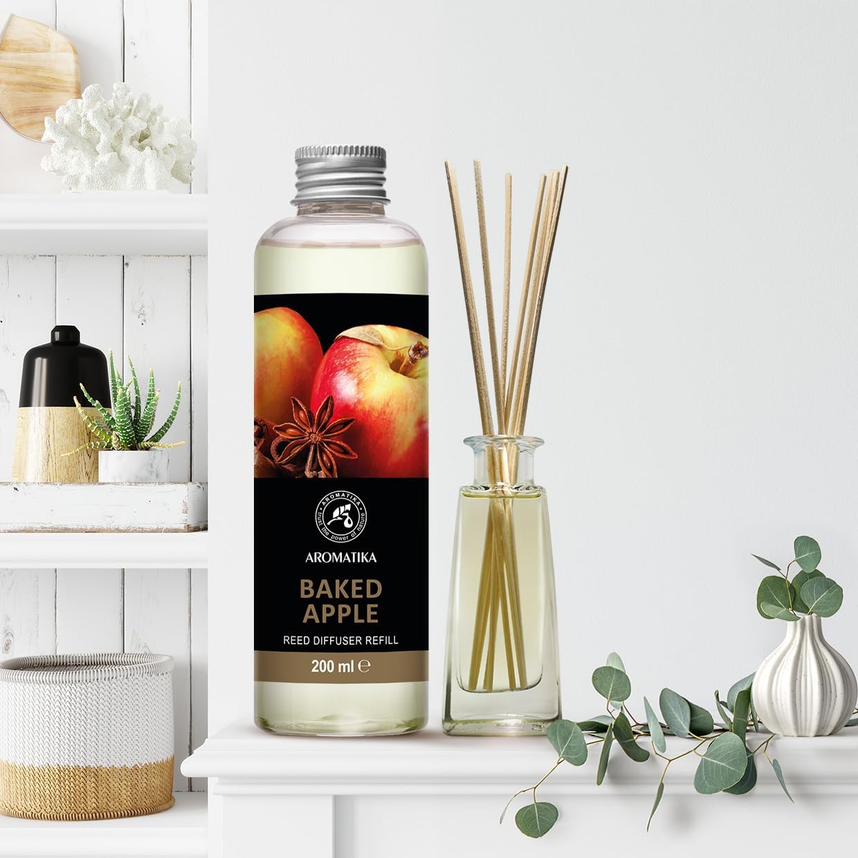 Baked Apple Refill Reed Diffuser 6.8 Fl Oz - Room Diffuser Refill - Home Fragrance - Room Freshener - Fresh and Long Lasting Fragrance