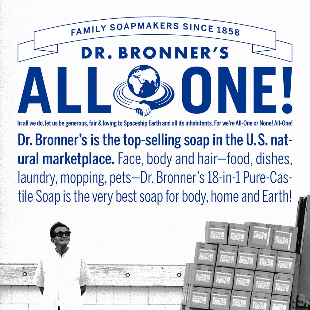Dr. Bronner's - Pure-Castile Liquid Soap (Eucalyptus, 4 ounce) - Made with Organic Oils, 18-in-1 Uses: Face, Body, Hair, Laundry, Pets and Dishes, Concentrated, Vegan, Non-GMO