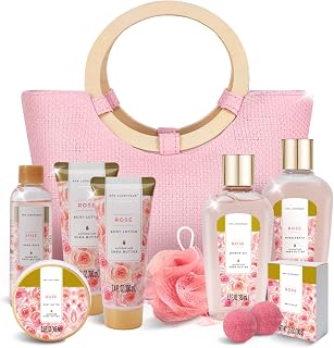 spa luxetique Spa Gift Baskets for Women - 10PCS Rose Bath Sets for Her Birthday,Mother's Day Gifts for Women,Mother,Wife,Girlfriend