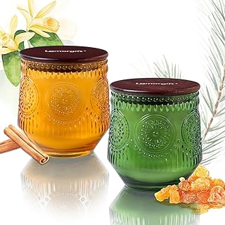 2 Pcs Soy Wax Scented Jar Candles Set, Vanilla Cinnamon & Cedar Balsam- Scented Candles for Home, 7.5oz Each, Up to 52 Hours Burn Time, Decorative Aromatherapy Candle for Relaxation & Luxury Gifting