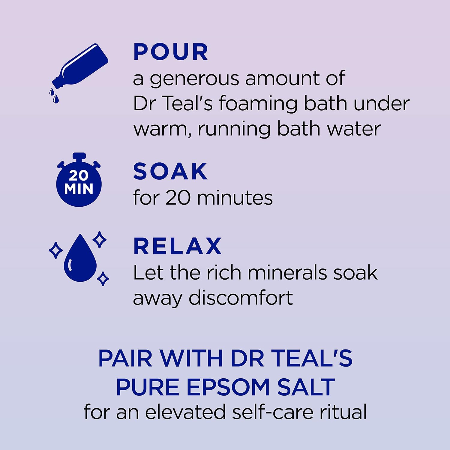 Dr Teal's Foaming Bath with Pure Epsom Salt, Sleep Blend with Melatonin, Lavender & Salt Soak with Pure Epsom Salt, Relax & Relief with Eucalyptus & Spearmint, 3 lbs