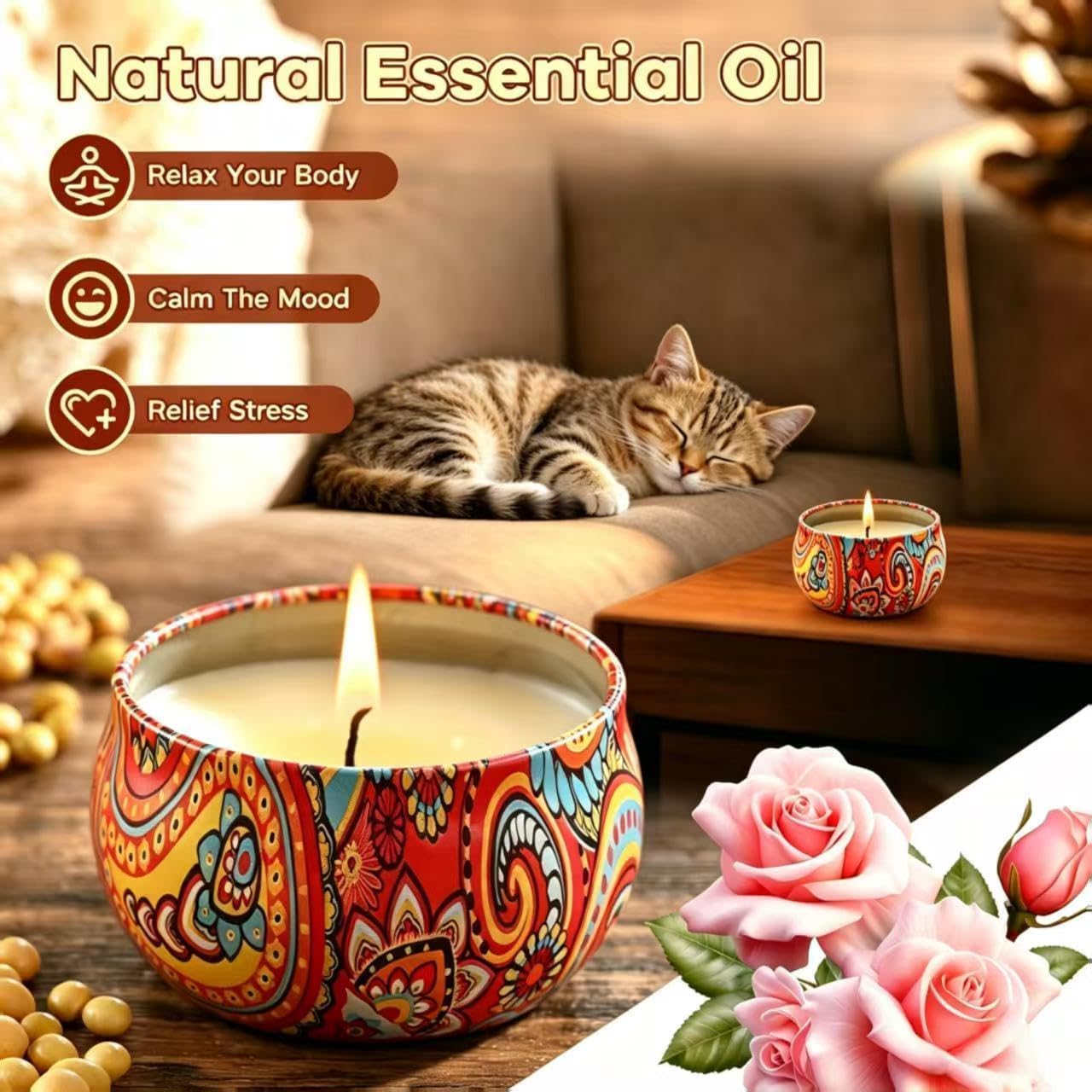 Scented Candles Gift Set, Candles for Home Scented 12 Pack, 300 Hours Long Lasting Soy Wax Aromatherapy Candle Set, Friends Moving Away, Birthday, Retirement Gifts for Women with Gift Box