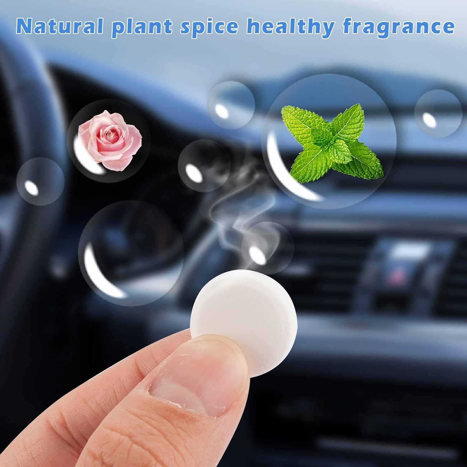12 Pack Car Air Freshener Refills, Car Air Vent Clip Freshener Refills Solid Fragrance Replacement Pads, Solid Fragrance Scent Refill Tablets (12 Packs 6 Different Scents)
