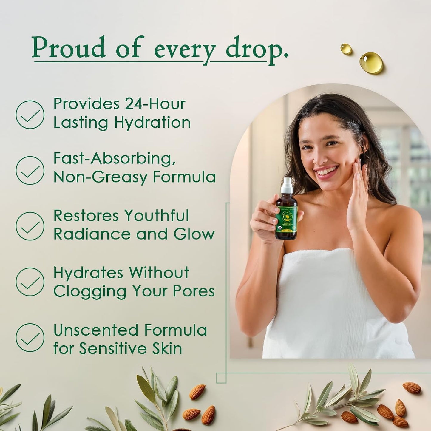 Ancient Greek Remedy Face Oil for Dry Skin - Organic Unscented Anti-Aging Serum - Jojoba, Rosehip, Almond, Olive, Vitamin E - Facial Gua Sha oil - Natural Body Moisturizer for Women & Men 4 oz