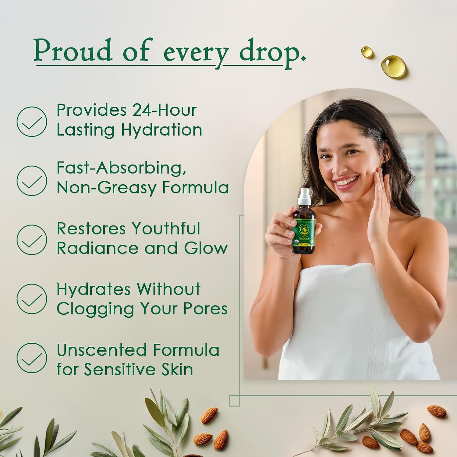 Ancient Greek Remedy Face Oil for Dry Skin - Organic Unscented Anti-Aging Serum - Jojoba, Rosehip, Almond, Olive, Vitamin E - Facial Gua Sha oil - Natural Body Moisturizer for Women & Men 4 oz