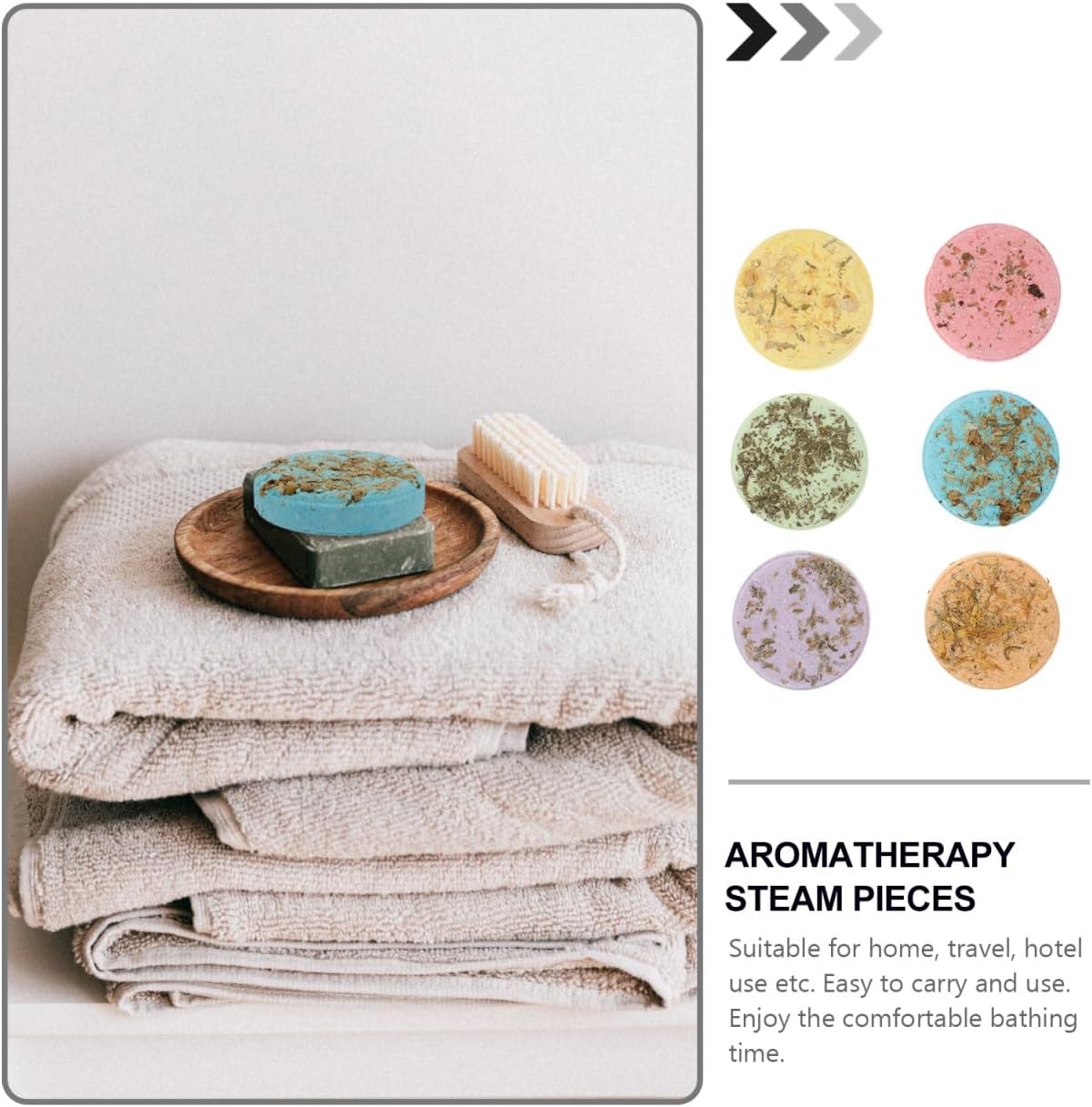 LIFKOME Aromatherapy Steam Sheets 6-Piece Set Relaxing Shower Bombs for Personal Spa Infused Aroma Sheets for Stress Relief and Relaxation