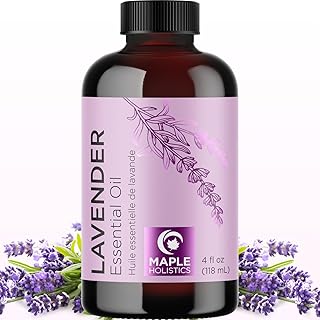 Pure Lavender Essential Oil - Lavender Oil for Hair Skin and Nails Plus Aromatherapy Diffusers Humidifiers Linens and Baths for at Home Spa Self Care - Premium Grade Non-GMO in Glass Bottle (4 Fl Oz)