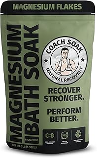 Coach Soak Recovery Bath Soak - Alternative to Epsom Salt Bath Soak - Fast-Absorbing Pure Magnesium Flakes & Dead Sea Salt with 21 Minerals, Bath Salts & Essential Oils - 3 lb, Eucalyptus Tee Tree