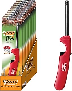 BIC Multi Purpose Lighter with Long Metal Wand, Classic Collection, Great Lighter for Candles, Grills and Fireplaces, 10 Count Pack of Lighters