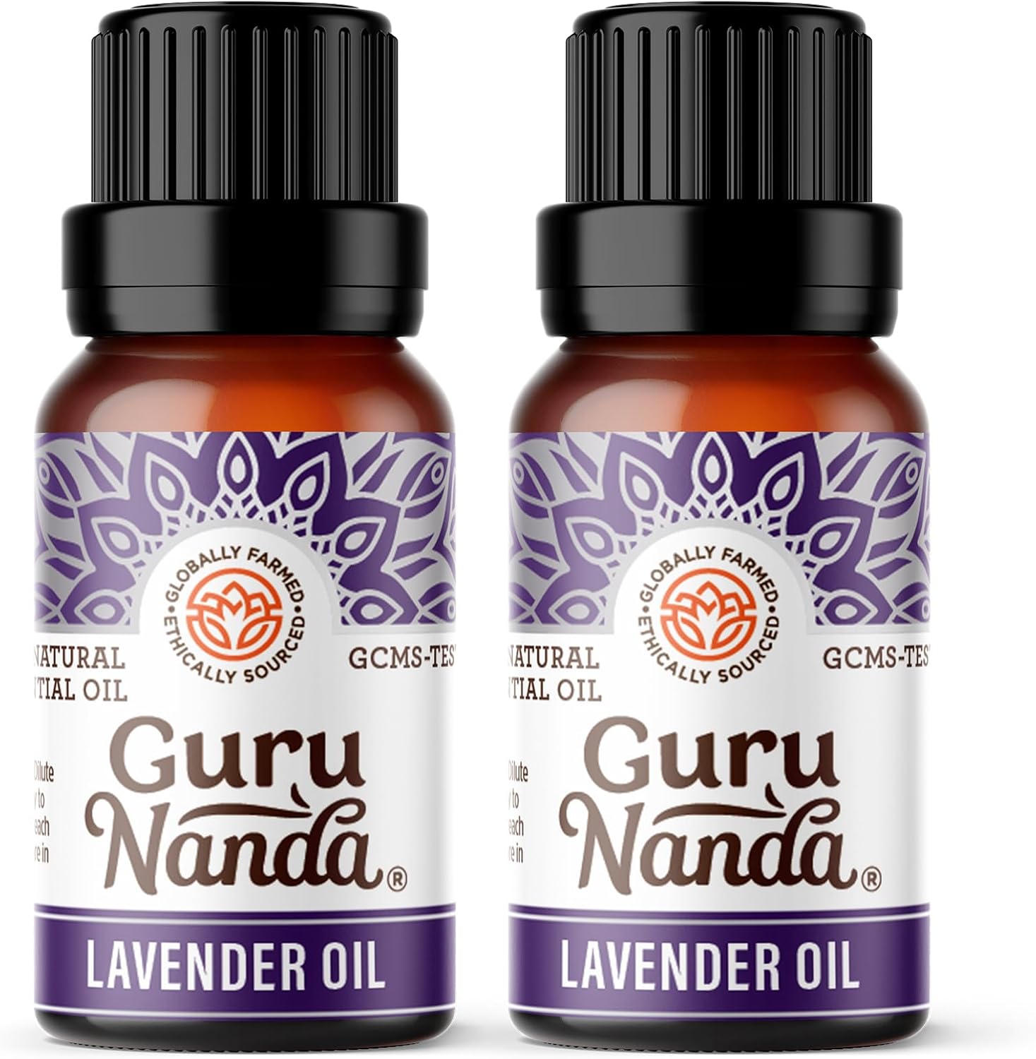 GuruNanda Lavender Essential Oil, 100% Pure, Natural & Undiluted Aromatherapy Oil for Diffusers, Massage & DIY Recipes, Aids in Feeling of Relaxation and Calmness (2X0.5 Fl Oz)